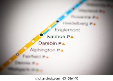 Ivanhoe Station. Melbourne Metro Map.