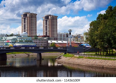 IVANOVO, RUSSIA - JUNE 27: View Of Ivanovo Along River Uvod On June 27, 2012 In Ivanovo, Russia. Ivanovo City Known As Center Of Textile Industry From 1561. Population: 409,277 (2010 Census)