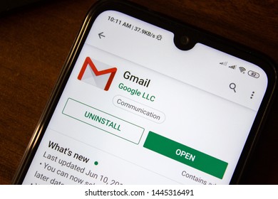 Ivanovsk, Russia - July 07, 2019: Gmail App On The Display Of Smartphone Or Tablet