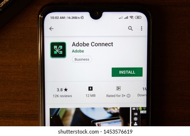 Ivanovsk, Russia - July 07, 2019: Adobe Connect App On The Display Of Smartphone Or Tablet