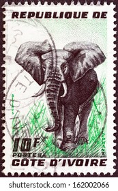 IVORY COAST - CIRCA 1959: A Stamp Printed In Ivory Coast Shows An Elephant, Circa 1959. 