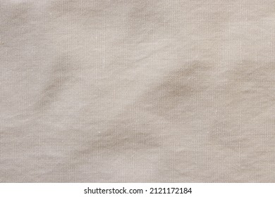 Ivory Linen Mixed Fabric Texture Swatch. Summer Season Textile.
