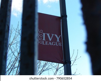 Ivy League Flag Between Poles