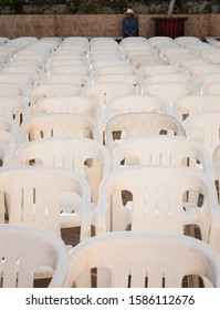 Ixtapan De La Sal, Mexico - Dic 2013
The Monobloc Chair Is A Lightweight Stackable Polypropylene Chair, Usually White In Color, Often Described As The World's Most Common Plastic Chair.