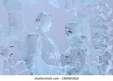 Izhevsk, Russia - February 2, 2018: Ice Sculpture 