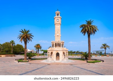 Izmir Clock Tower. It is a historic clock tower located at the Konak Square in Izmir city in Turkey. - Powered by Shutterstock