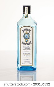 IZMIR, TURKEY - JULY 01, 2015: Bottle Of Bombay Sapphire Gin On A White Background