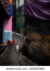 Izmir, Turkey, November 11, 2021: Basmane Is One Of The Oldest Districts That Still Preserves Its History With Its Narrow Streets And Neighborhood Culture. Popular Destination For Street Photography.