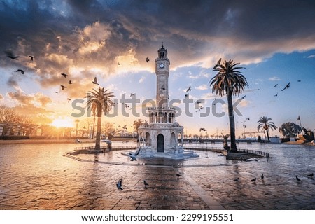 Izmir is a vibrant city on the west coast of Turkey, featuring the magnificent clocktower of Konak Square as a prominent landmark.