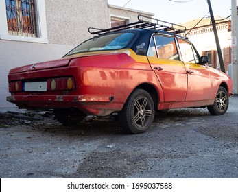 Izmir/Turkey-02.23.20: Old Turkish Made Legeng Model Car Anadol Produced  In 1970. Turkey's First Domestic Mass Production Passenger Vehicle .