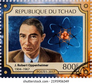 J. Robert Oppenheimer 50th Mem 4v MS WW2 WWII Enola Gay Stamps. Chad 2017 MNH Bangkok-Thailand, Aug,30,2022.