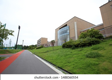 The J- Village In Fukushima, Japan-July, 2019 : It Is The Sports And Community Hotel. It Was Used As A Tsunami Disaster Relief Center In 2011 And Was Has Outdoor And Indoor Football Practice Grounds.