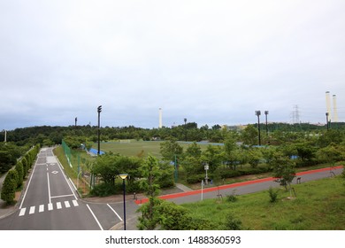 The J- Village In Fukushima, Japan-July, 2019 : It Is The Sports And Community Hotel. It Was Used As A Tsunami Disaster Relief Center In 2011 And Was Has Outdoor And Indoor Football Practice Grounds.