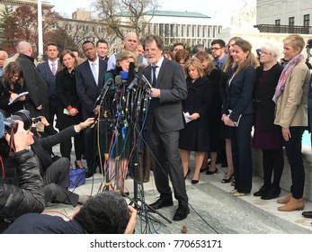 Jack Phillips Talking To Reporters In Front Of The United States Supreme Court In Washington, D.C. On December 5, 2017 After Cakeshop Gay Rights Case.