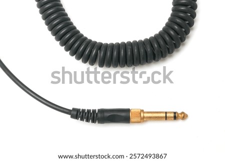 jack plug audio cable isolated on white background