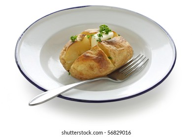 Jacket Potato , Baked Potato With Butter