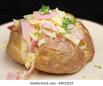 Jacket Potato With Cheese And Ham.