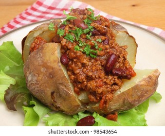 Jacket Potato Filled With Chilli Con Carne