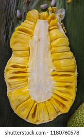 Jackfruit Cut Into Halves On Carbon Market Cebu City Philippines