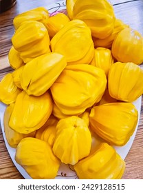 Jackfruit Open In Plate Stock Image 