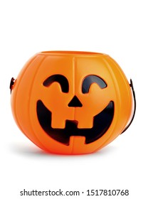 Jack-o'-lantern, jack o'lantern, pumpkin toy basket for Halloween seasons.plastic pumpkin, trick or treat, seasonal celebration. - Shutterstock ID 1517810768