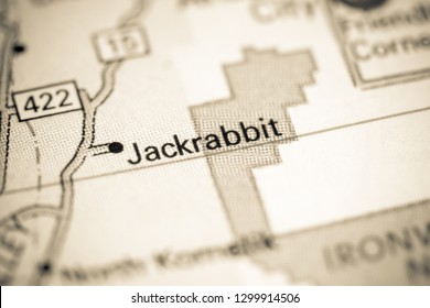 Jackrabbit. Arizona. USA On A Map