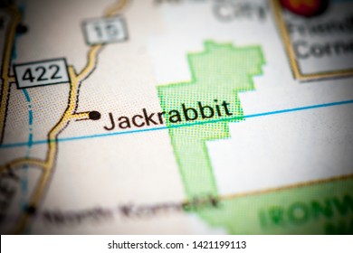 Jackrabbit. Arizona. USA On A Map