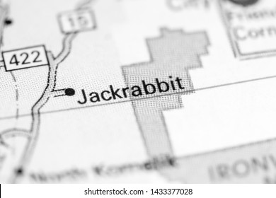 Jackrabbit. Arizona. USA On A Map