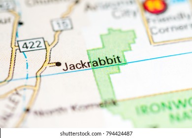 Jackrabbit. Arizona. USA On A Map