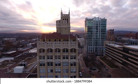 The Jackson Building In Asheville NC At Sunset