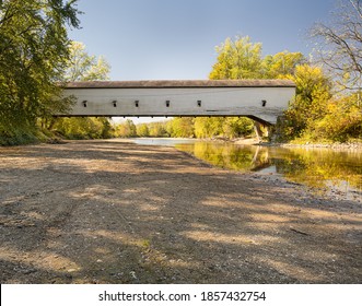 Jackson Covered Bridge Over Sugar Creek In Parke County, Indiana