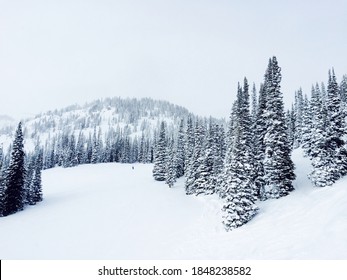 Jackson Hole Skiing Vacation Mountain. Snowy Mountain Landscape.