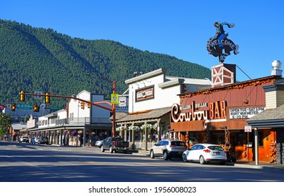 JACKSON HOLE, WY –1 AUG 2020- View of the Western town of Jackson Hole, Wyoming, United States.