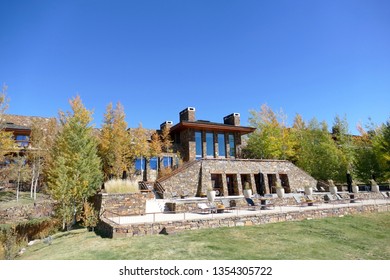 Jackson Hole, Wyoming / Oct 8, 2016: Exterior Amangani Resort & Hotel