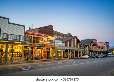 JACKSON HOLE, WYOMING - SEP 28: Downtown Jackson Hole Wyoming USA on September 28, 2015 It was named after David Edward "Davey" Jackson who trapped beaver in the area in the early nineteenth century.
