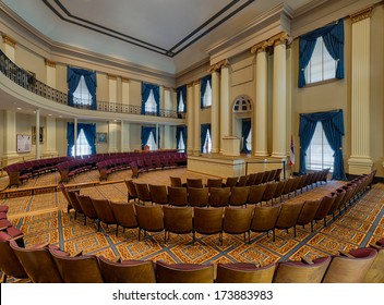 JACKSON, MISSISSIPPI - JANUARY 14: House Of Representatives Chamber In The Old Mississippi State Capitol Building On January 14, 2014 In Jackson, Mississippi 