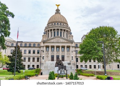Jackson, MS - October 7, 2019: Exterior of the Mississippi State Capitol Building in Jackson