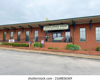 Jackson, TN USA - May 3, 2022:The Exterior Of Casey Jones Home Railroad  Museum And Train Store In Jackson, Tennessee.