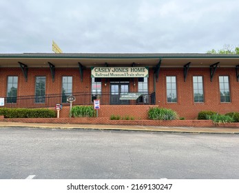 Jackson, TN USA - May 3, 2022:The Exterior Of Casey Jones Home Railroad  Museum And Train Store In Jackson, Tennessee.