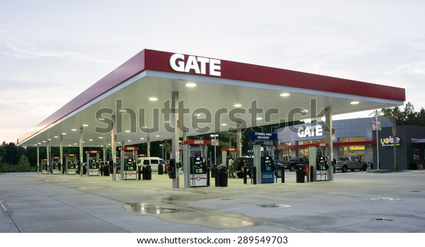 JACKSONVILLE, FL - JUNE 22, 2015: A Gate\
Petroleum gas station in Jacksonville. Gate Petroleum is\
headquartered in Jacksonville and has over 225 gas stations in six\
states with over 2,200\
employees.
