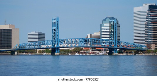 Jacksonville Florida Skyline And The St Johns River Downtown