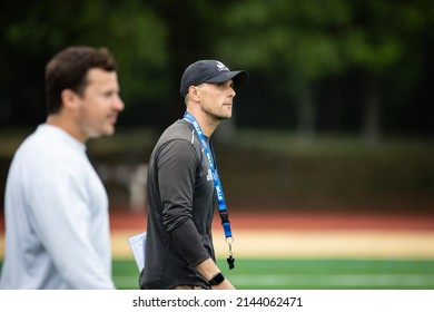 Jacksonville, Florida USA. April 2nd 2022. Jacksonville University Men's Lacrosse Coach John Galloway At A Game Vs High Point University