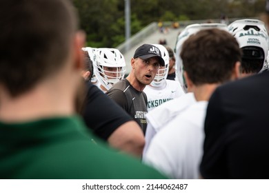 Jacksonville, Florida USA. April 2nd 2022. Jacksonville University Men's Lacrosse Coach John Galloway At A Game Vs High Point University