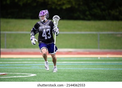 Jacksonville, Florida USA. April 2nd 2022. High Point University Men's Lacrosse Midfielder Nick Rizzo At A Game Vs Jacksonville University.