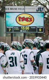 Jacksonville, Florida USA. February 23rd 2019. Jacksonville University Players At The Moe's Lacrosse Classic