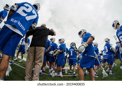 Jacksonville, Florida USA. February 2nd 2019. Duke University Lacrosse Players During A Game Vs Jacksonville University.