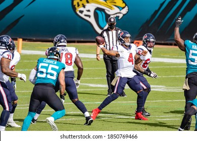 Jacksonville, Florida USA November 8 2020 NFL Houston Texans Vs Jacksonville Jaguars Deshaun Watson