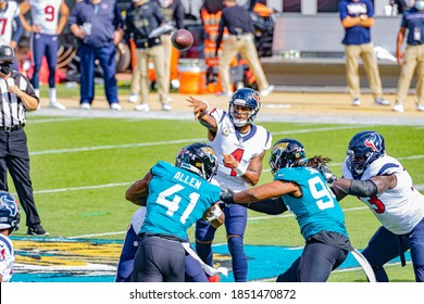 Jacksonville, Florida USA November 8 2020 NFL Houston Texans Vs Jacksonville Jaguars Deshaun Watson