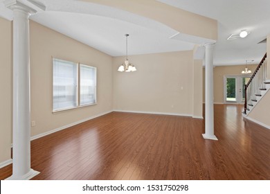 Jacksonville, Florida / USA - October 15 2019: Vacant living room with hardwood floors - Shutterstock ID 1531750298