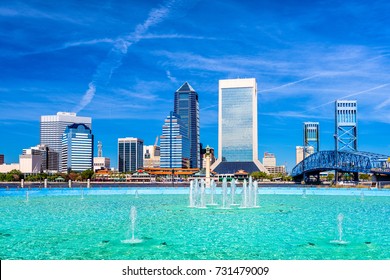 Jacksonville, Florida, USA And Skyline.